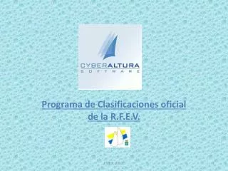 programa de clasificaciones oficial de la r f e v