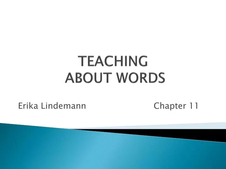 teaching about words