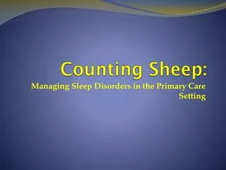 Counting Sheep: