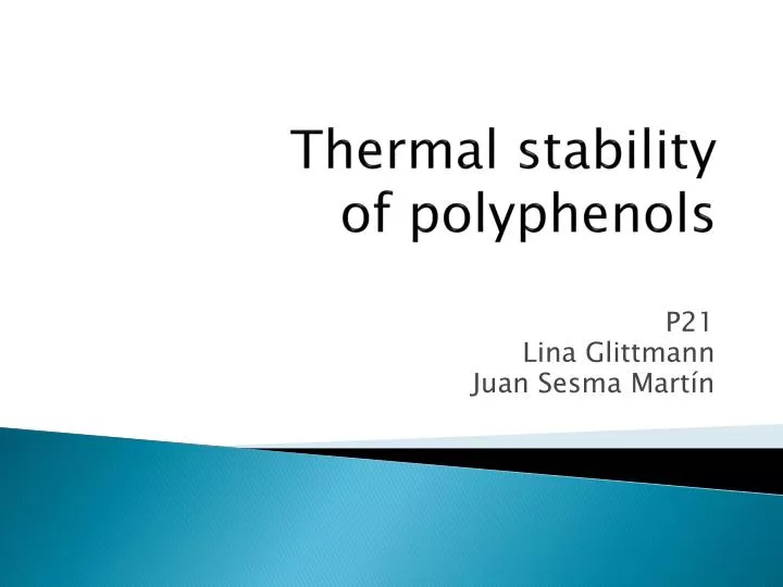 thermal stability of polyphenols