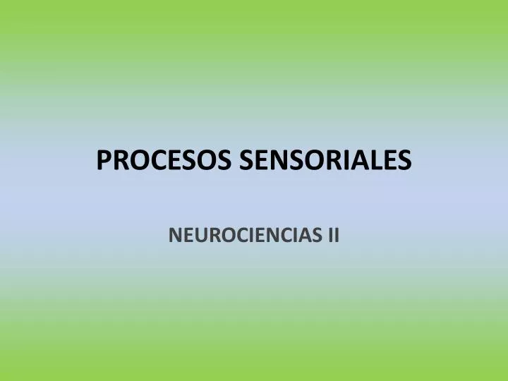 procesos sensoriales