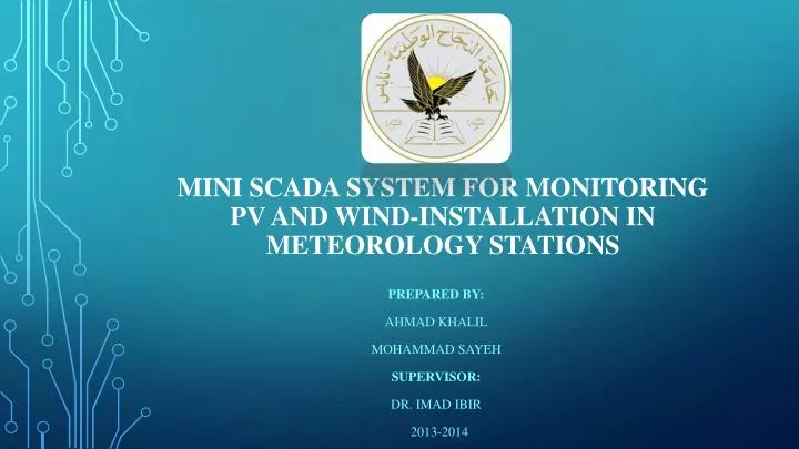 mini scada system for monitoring pv and wind installation in meteorology stations