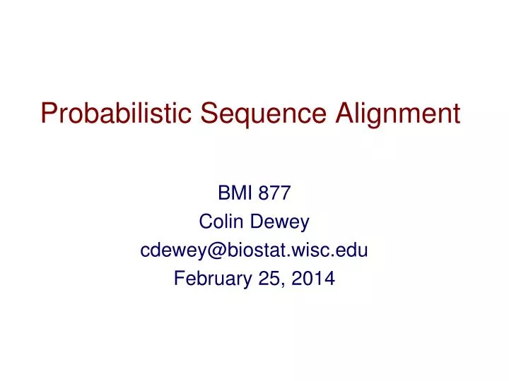 probabilistic sequence alignment