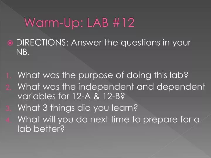 warm up lab 12