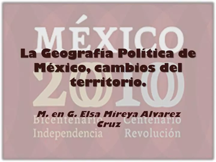 PPT - La Geografía Política De México, Cambios Del Territorio ...