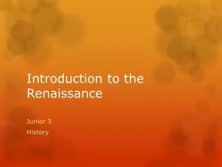 Introduction to the Renaissance