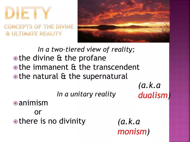 diety concepts of the divine ultimate reality