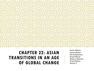 Chapter 22: Asian Transitions in an Age of Global Change