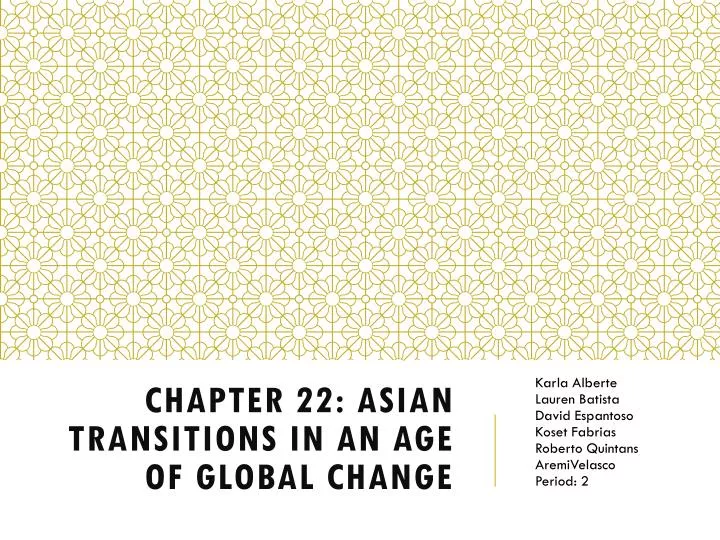 chapter 22 asian transitions in an age of global change