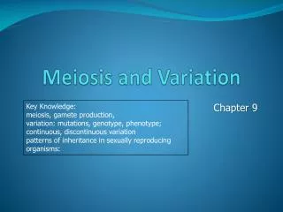 Meiosis and Variation