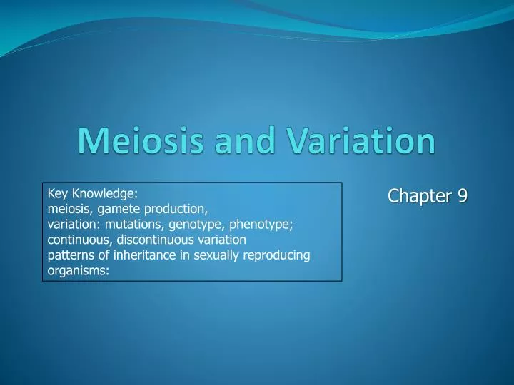 meiosis and variation