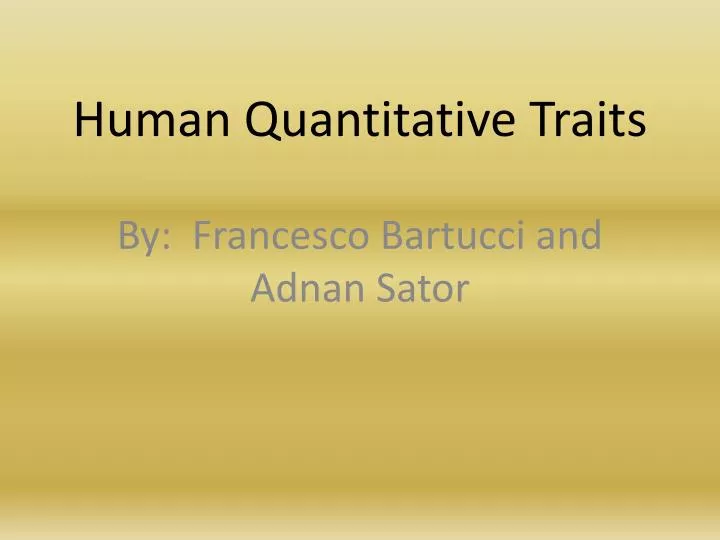 human quantitative traits