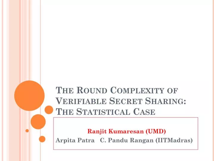 the round complexity of verifiable secret sharing the statistical case