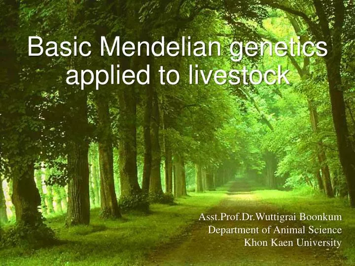 basic mendelian genetics applied to livestock