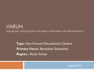 VARUN Voluntary Association For Rural Upliftment and Networking