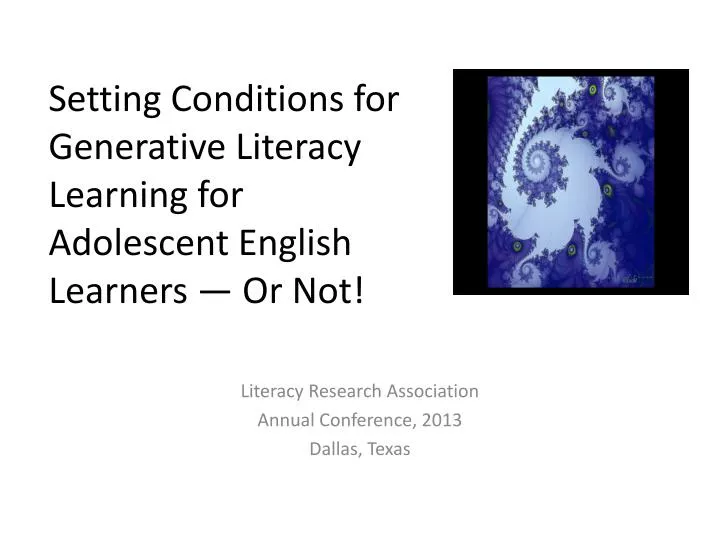 setting conditions for generative literacy learning for adolescent english learners or not