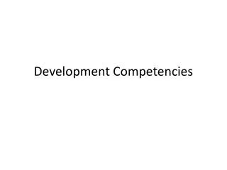 Development Competencies