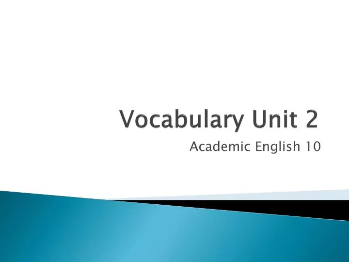 vocabulary unit 2