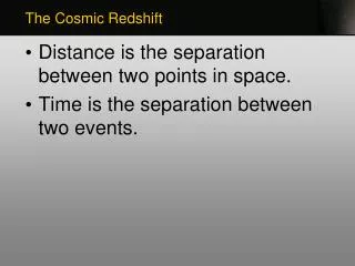 Distance is the separation between two points in space.