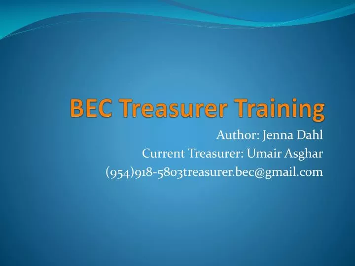 bec treasurer training