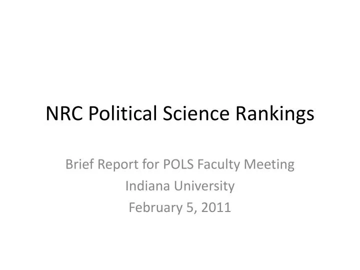 nrc political science rankings