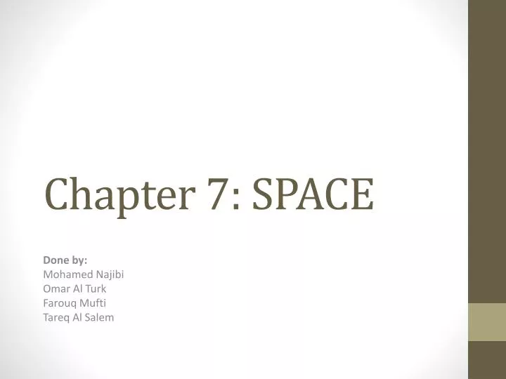 chapter 7 space