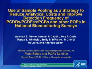 Thermo Fisher Scientific and Fluid Management Systems, Inc. Food Safety and POPs Seminar