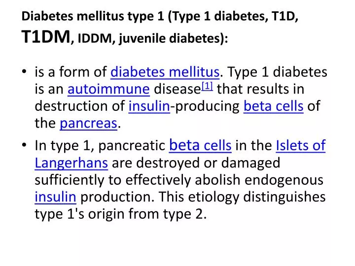 diabetes mellitus type 1 type 1 diabetes t1d t1dm iddm juvenile diabetes