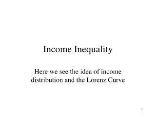 Income Inequality