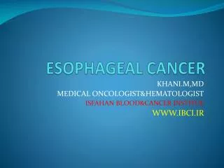 ESOPHAGEAL CANCER