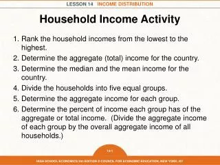 Household Income Activity