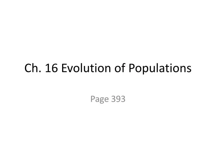 ch 16 evolution of populations