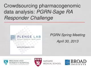 Crowdsourcing pharmacogenomic data analysis: PGRN-Sage RA Responder Challenge