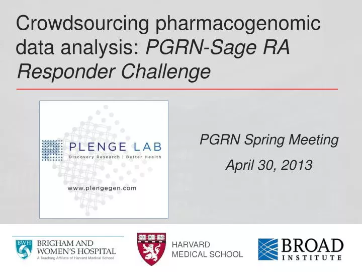 crowdsourcing pharmacogenomic data analysis pgrn sage ra responder challenge
