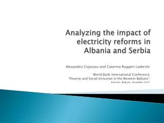 Analyzing the impact of electricity reforms in Albania and Serbia
