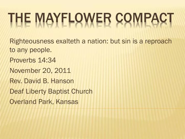 the mayflower compact