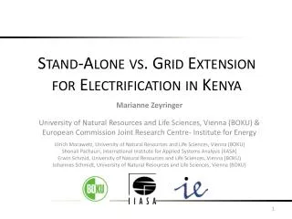 Stand-Alone vs. Grid Extension for Electrification in Kenya