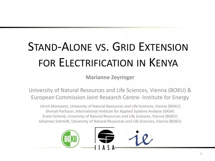stand alone vs grid extension for electrification in kenya