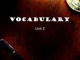 Vocabulary