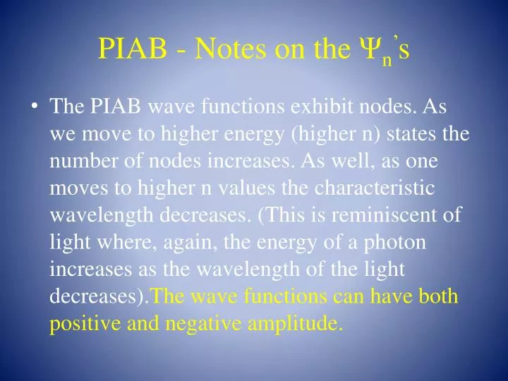 piab notes on the n s