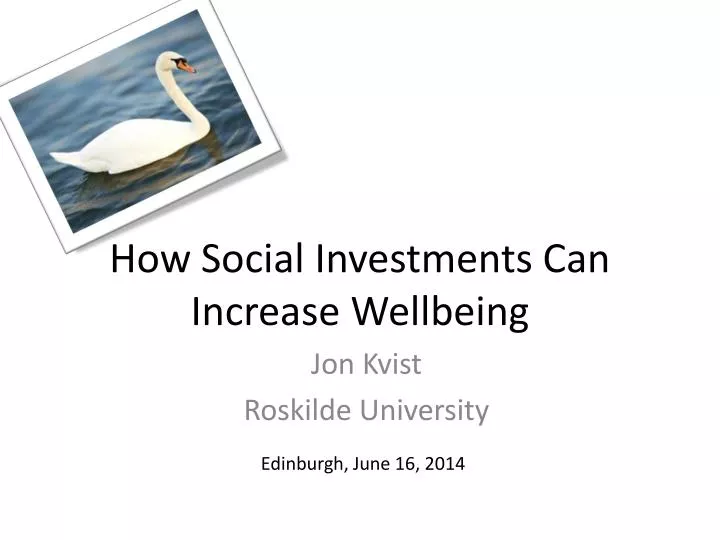 how social investments can increase wellbeing