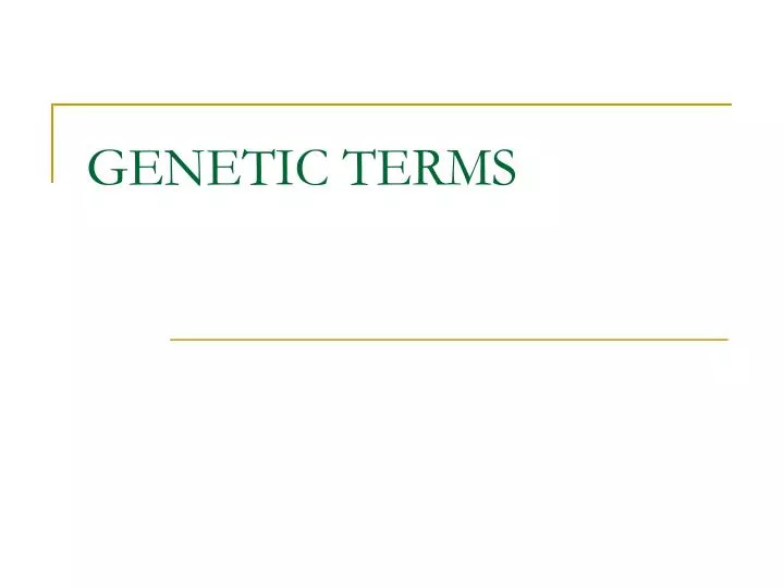 genetic terms