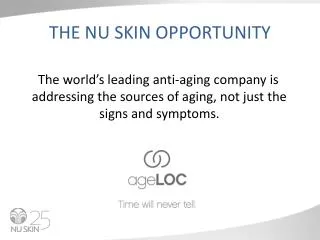 THE NU SKIN OPPORTUNITY