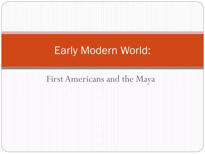 early modern world