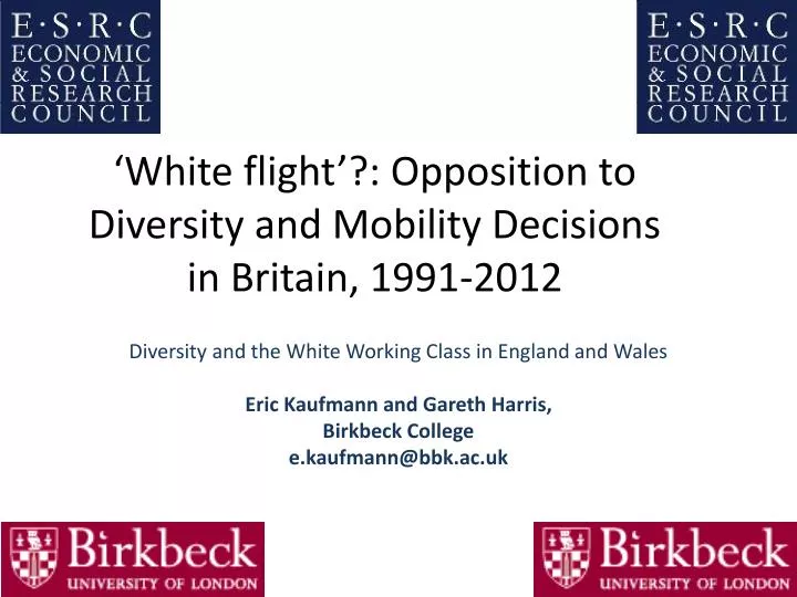 white flight opposition to diversity and mobility decisions in britain 1991 2012