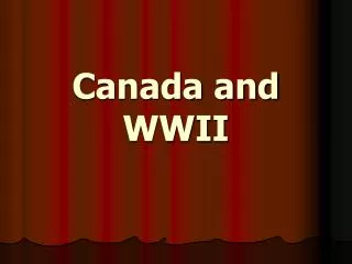 Canada and WWII