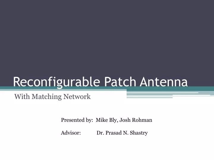 reconfigurable patch antenna