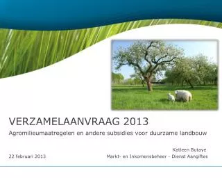 VERZAMELAANVRAAG 2013