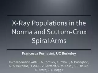 X-Ray Populations in the Norma and Scutum -Crux Spiral Arms