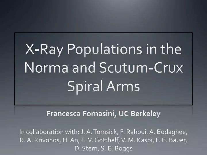 x ray populations in the norma and scutum crux spiral arms